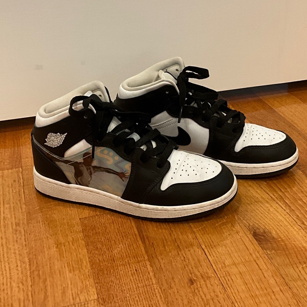Nike Air Jordan Black and White Sneakers with hologram